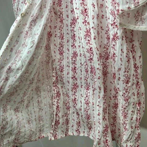 Zara Women Flowy, Boho, Floral Peasant Top Size Medium - Picture 6 of 10